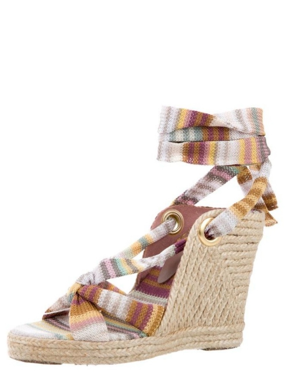 Missoni Ankle Wrap Espadrille Wedge Sandal